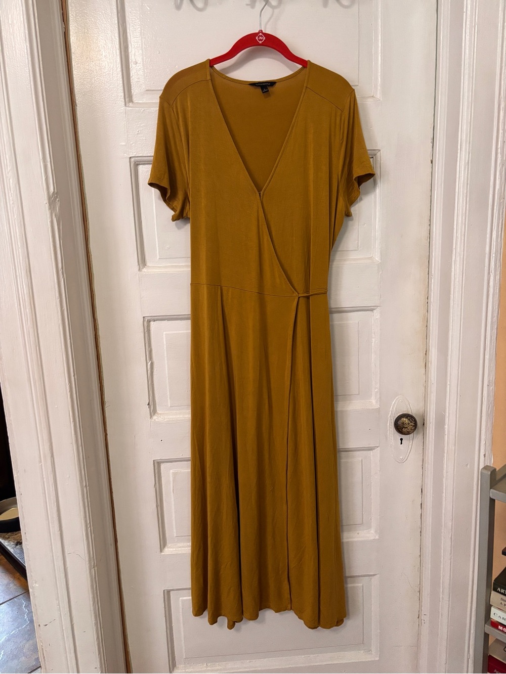 Banana Republic Mustard Wrap Midi Dress